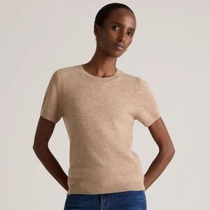 Quince Mongolian Cashmere Tee in Oatmeal